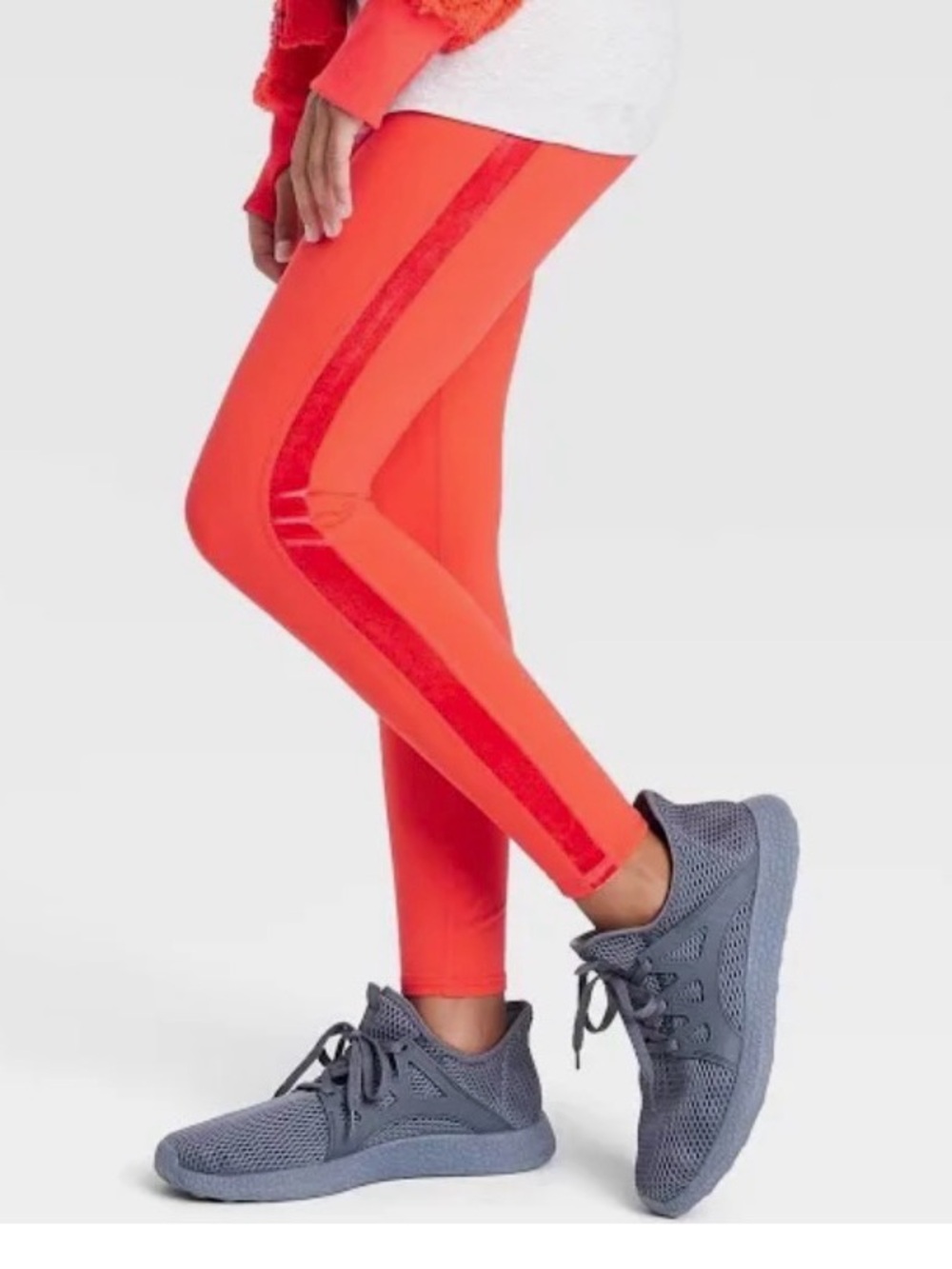 all in motion Orange Youth XL velour stripe leggings